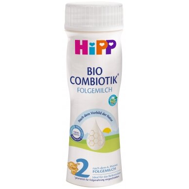 HiPP 2 BIO COMBIOTIK® no 6 mēn. Ekoloģisks mākslīgais papildu ēdināšanas piena maisījums zīdaiņiem. Gatavs lietošanai. HiPP 2 BIO COMBIOTIK® no 6 mēn. Ekoloģisks mākslīgais papildu ēdināšanas piena maisījums zīdaiņiem. Gatavs lietošanai.