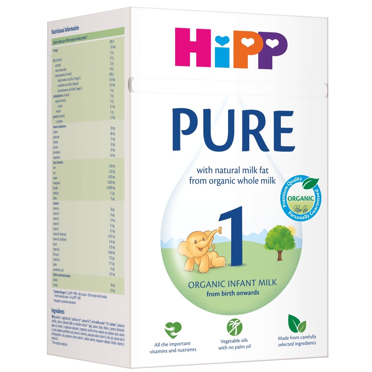 HiPP 1 PURE Ekoloģisks mākslīgais piena maisījums zīdaiņiem