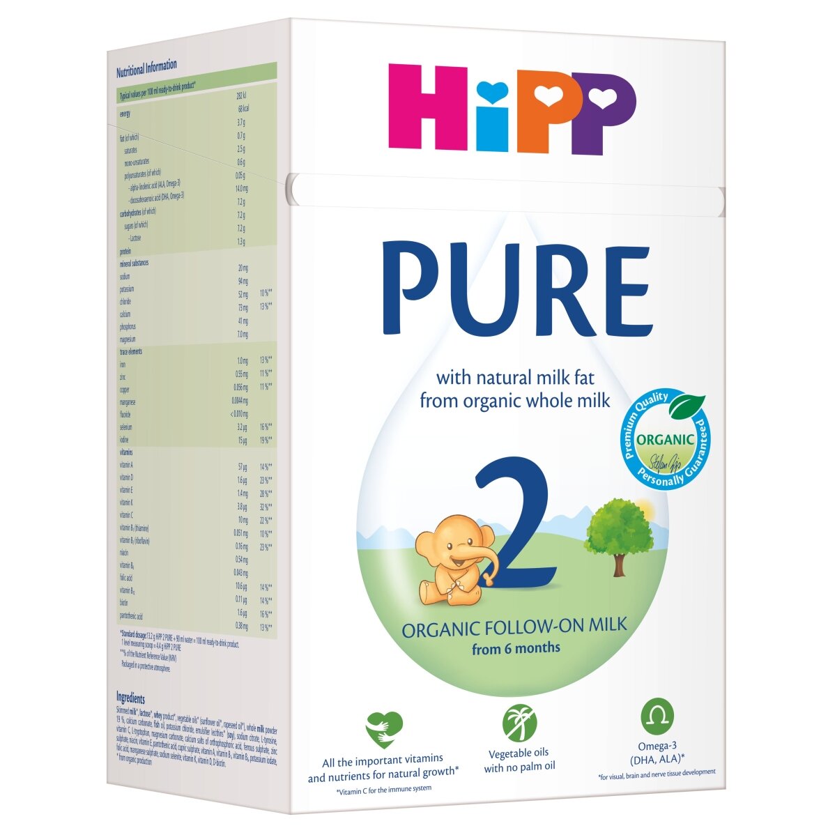 HiPP 2 PURE Ekoloģisks mākslīgais papildu ēdināšanas piena maisījums zīdaiņiem
