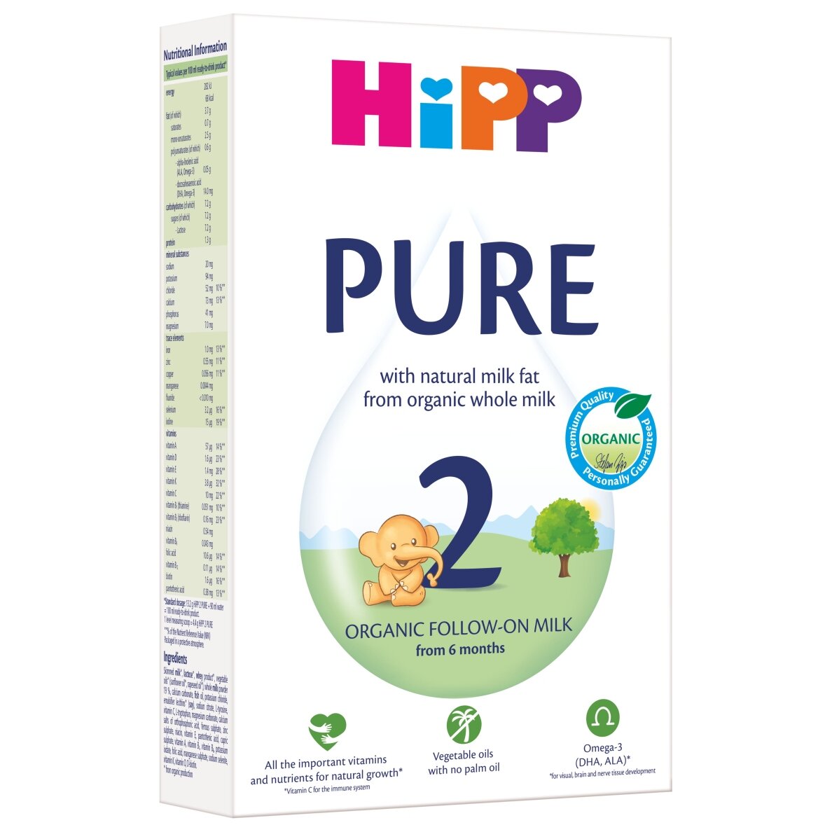 HiPP 2 PURE Ekoloģisks mākslīgais papildu ēdināšanas piena maisījums zīdaiņiem