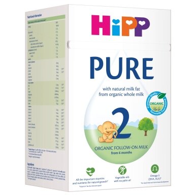 HiPP 2 PURE Ekoloģisks mākslīgais papildu ēdināšanas piena maisījums zīdaiņiem