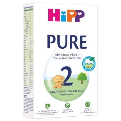 HiPP 2 PURE Ekoloģisks mākslīgais papildu ēdināšanas piena maisījums zīdaiņiem HiPP 2 PURE Ekoloģisks mākslīgais papildu ēdināšanas piena maisījums zīdaiņiem